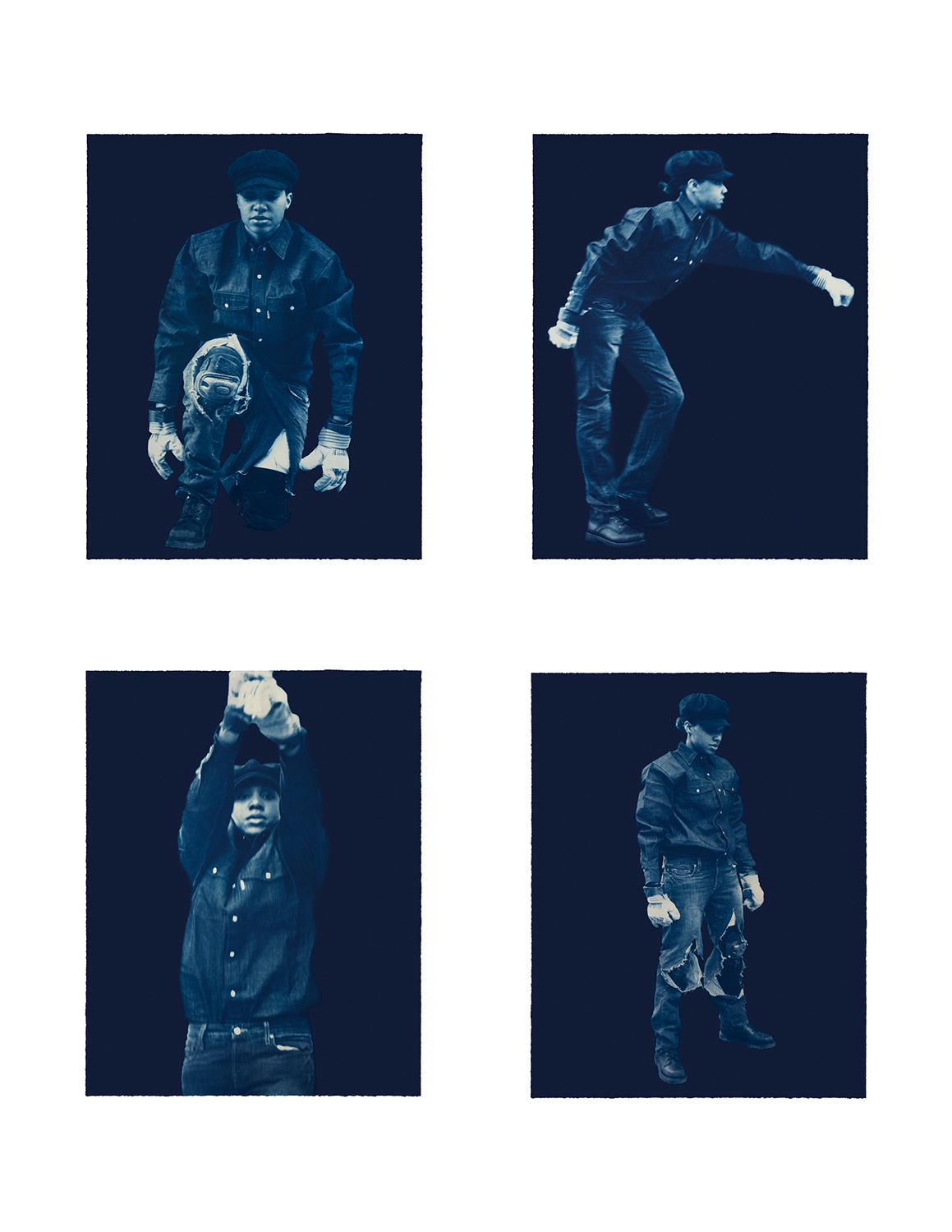 If Everybody's Work Is Equally Important? (II), 2017, cyanotype, 28 x 22 inches each image and sheet, suite of 4, edition of 12. Price:  $12,000.