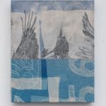 Kate Liebman, "flayed," 2022; Graphite and vellum on cyanotype; 9” x 11” image and sheet; Unique; $750 unframed
