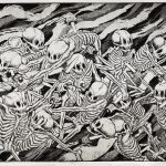 Ernesto Ortiz-Leyva, "Death Fight," 2021; Etching, aquatint, and drypoint on paper; 12” x 18” image; Edition of 10; $535 framed; $400 unframed